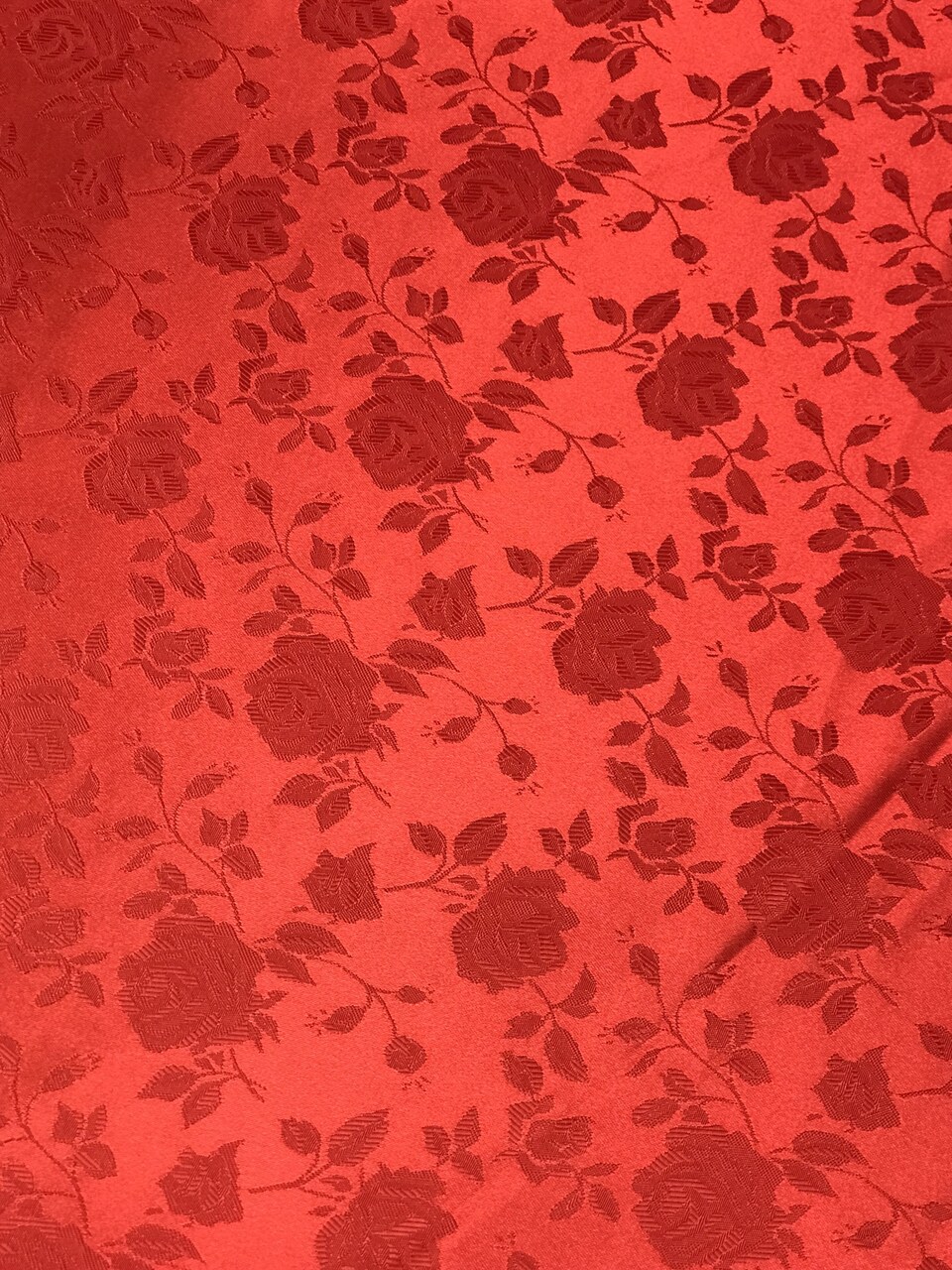 1 Yard Red Jacquard Satin Reversible Fabric Tablecloth Curtain Overlay Fabric 58/60 Inches Wide